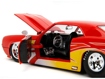 1969 Chevrolet Camaro Red with Graphics "BigTime Muscle" Series 1/24 Diecast Model Car by Jada by Jada