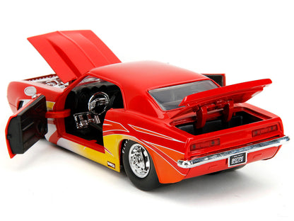 1969 Chevrolet Camaro Red with Graphics "BigTime Muscle" Series 1/24 Diecast Model Car by Jada by Jada