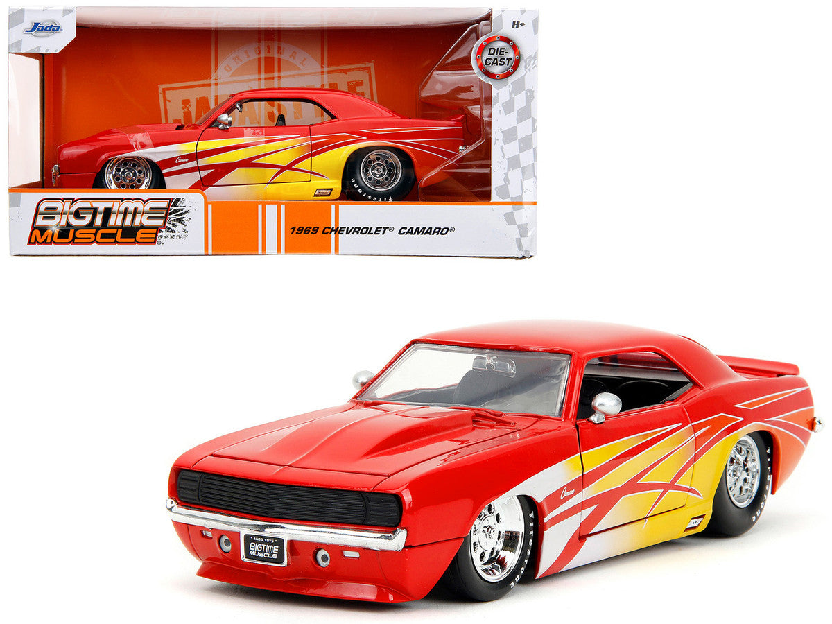 1969 Chevrolet Camaro Red with Graphics "BigTime Muscle" Series 1/24 Diecast Model Car by Jada by Jada