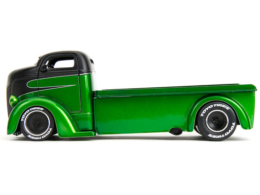 1947 Ford COE Flatbed Truck Green Metallic and Matt Black "Toyo Tires" with Extra Wheels "Just Trucks" Series 1/24 Diecast Model Car by Jada by Jada