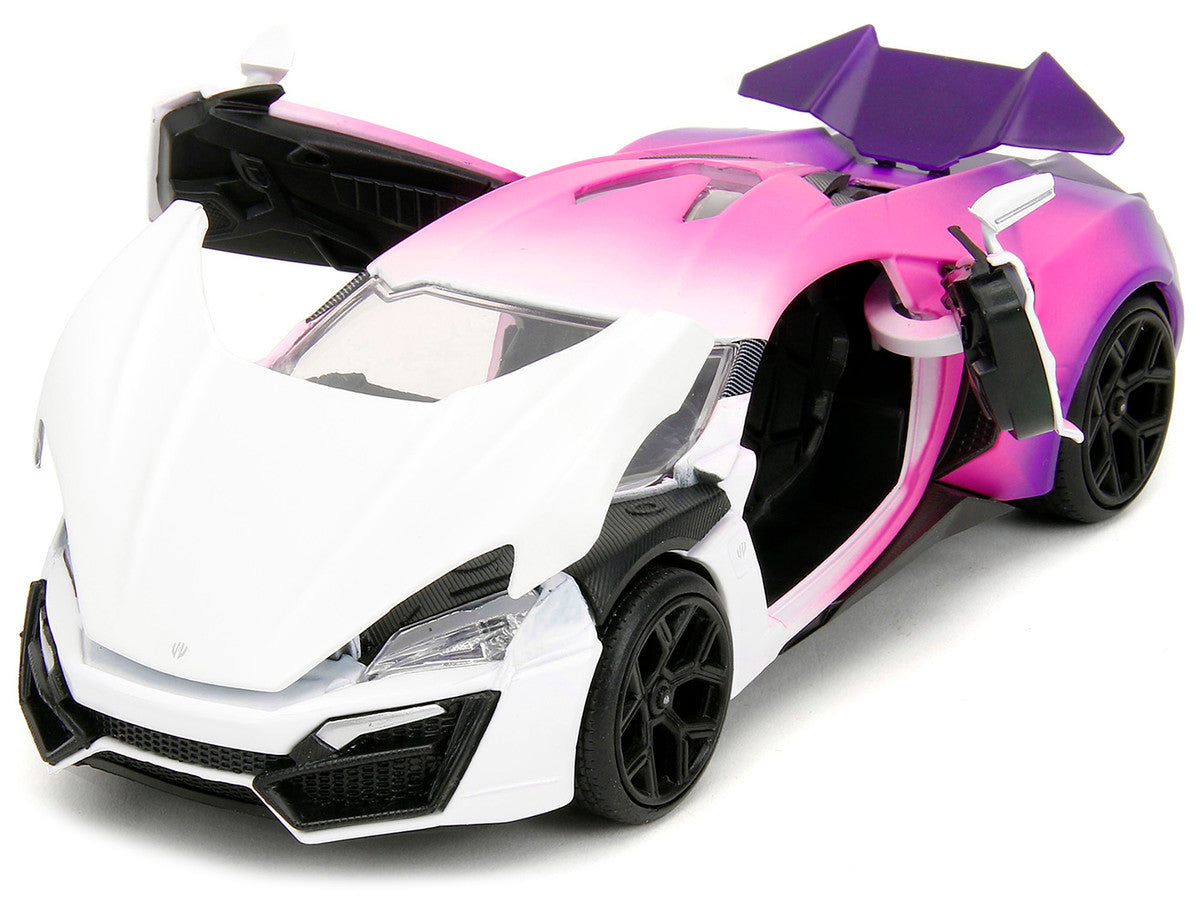 Lykan Hypersport White Pink and Purple Gradient "Pink Slips" Series 1/24 Diecast Model Car by Jada by Jada