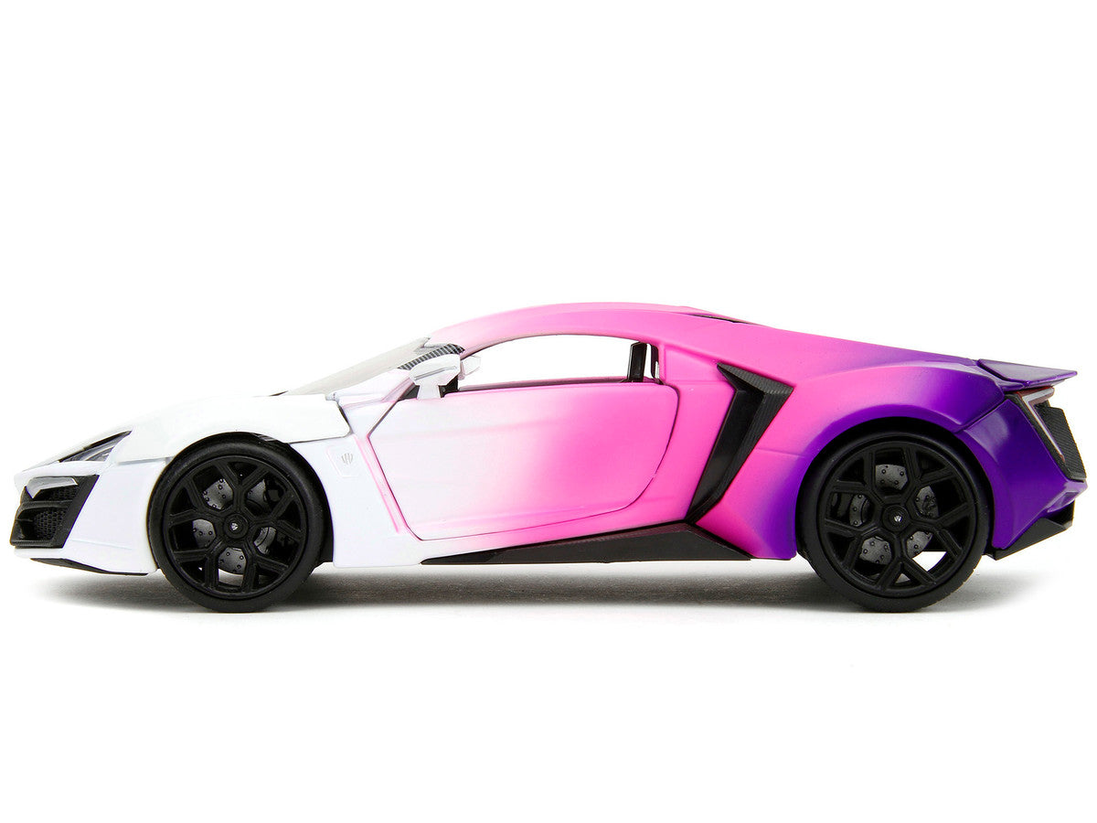 Lykan Hypersport White Pink and Purple Gradient "Pink Slips" Series 1/24 Diecast Model Car by Jada by Jada
