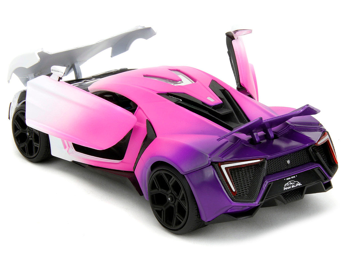 Lykan Hypersport White Pink and Purple Gradient "Pink Slips" Series 1/24 Diecast Model Car by Jada by Jada