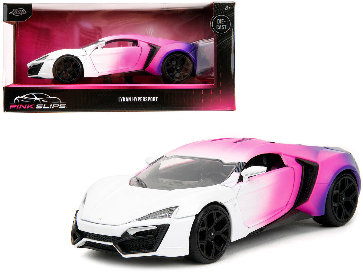 Lykan Hypersport White Pink and Purple Gradient "Pink Slips" Series 1/24 Diecast Model Car by Jada by Jada