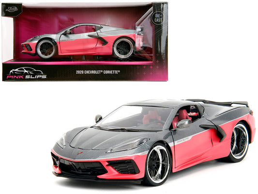 2020 Chevrolet Corvette Gray Metallic and Pink "Pink Slips" Series 1/24 Diecast Model Car by Jada by Jada