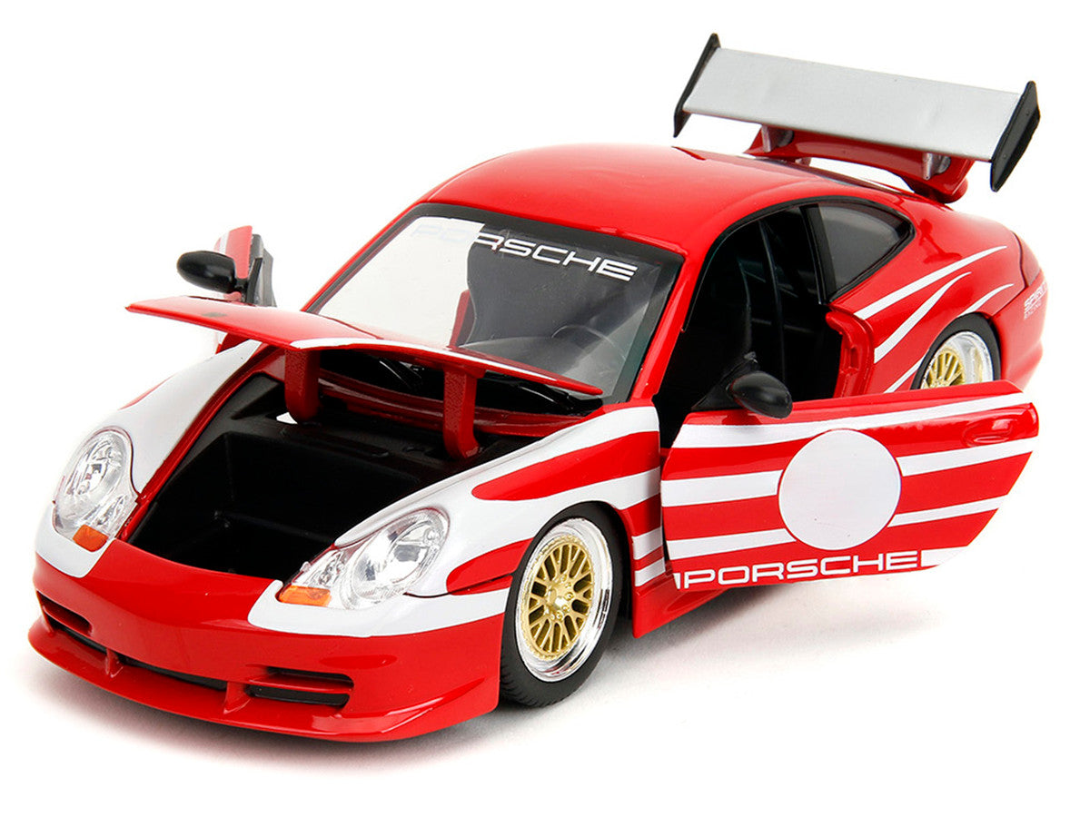 Porsche 911 GT3 (996) Red with White Graphics "Hyper-Spec" Series 1/24 Diecast Model Car by Jada by Jada