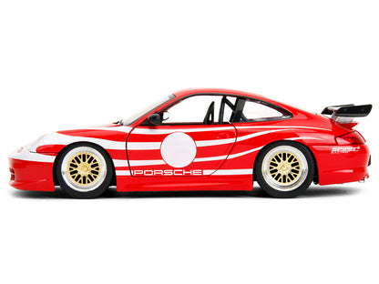 Porsche 911 GT3 (996) Red with White Graphics "Hyper-Spec" Series 1/24 Diecast Model Car by Jada by Jada