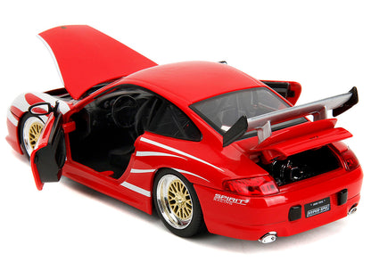Porsche 911 GT3 (996) Red with White Graphics "Hyper-Spec" Series 1/24 Diecast Model Car by Jada by Jada
