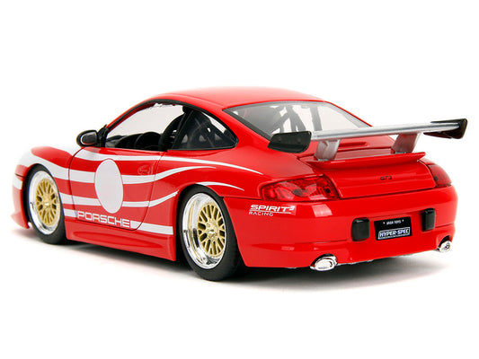 Porsche 911 GT3 (996) Red with White Graphics "Hyper-Spec" Series 1/24 Diecast Model Car by Jada by Jada