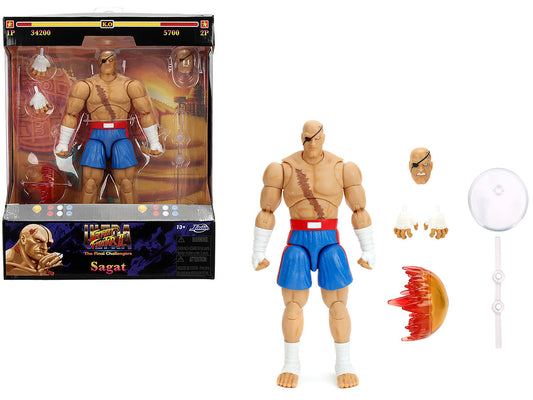 Sagat 7.5" Moveable Figure with Accessories and Alternate Head and Hands "Ultra Street Fighter II: The Final Challengers" (2017) Video Game Model by Jada by Jada