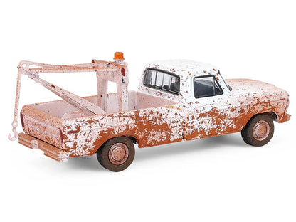 1973 Ford F-100 Tow Truck White (Weathered) "Blue Collar Collection" Series 14 1/64 Diecast Model Car by Greenlight by Greenlight