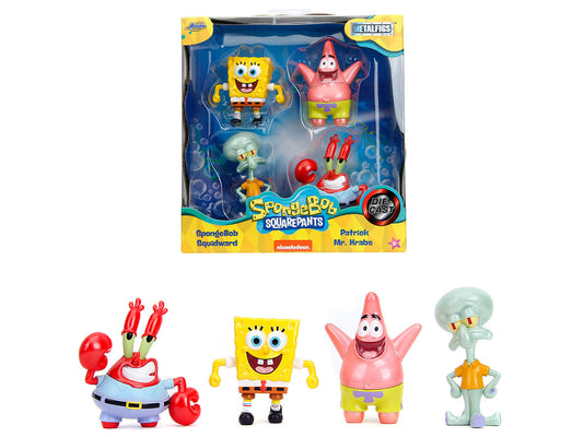 Set of 4 Diecast Figures "SpongeBob SquarePants" (1999-Current) TV Series "Metalfigs" Series Diecast Models by Jada by Jada