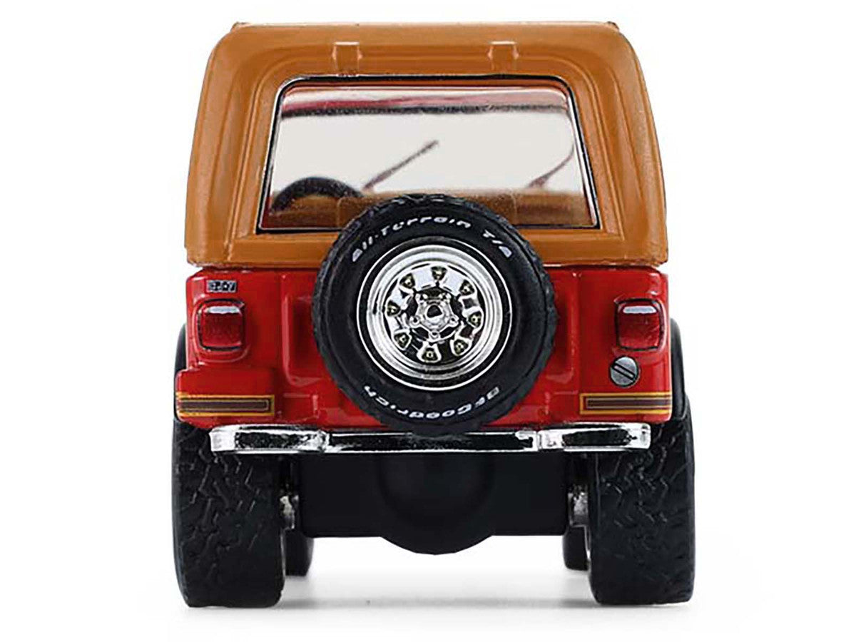 1980 Jeep CJ-7 Laredo Red with Tan Top "All Terrain" Series 17 1/64 Diecast Model Car by Greenlight