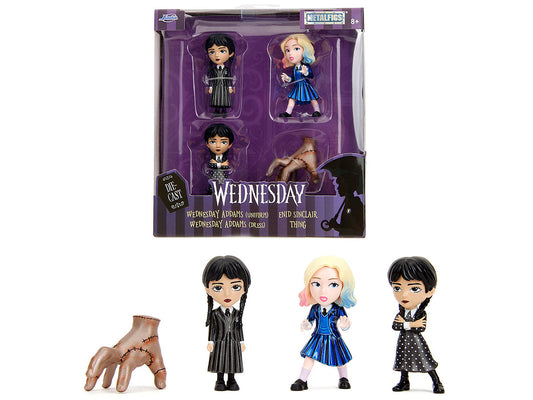 Set of 4 Diecast Figures "Wednesday" (2022-Current) TV Series "Metalfigs" Series Diecast Models by Jada by Jada
