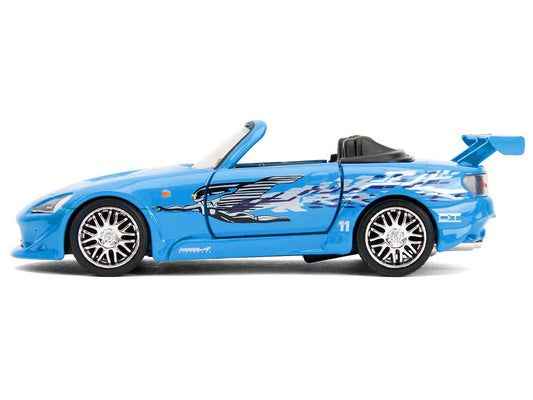2001 Honda S2000 Convertible Blue with Graphics "Fast & Furious Remix - 25th Anniversary" Series 1/32 Diecast Model Car by Jada by Jada