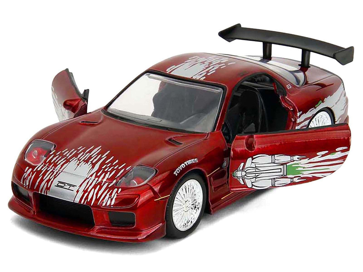 Dom's Mazda RX-7 Candy Red with Graphics "The Fast and the Furious" (2001) Movie "25 Years of Fast & Furious" Series 1/32 Diecast Model Car by Jada by Jada