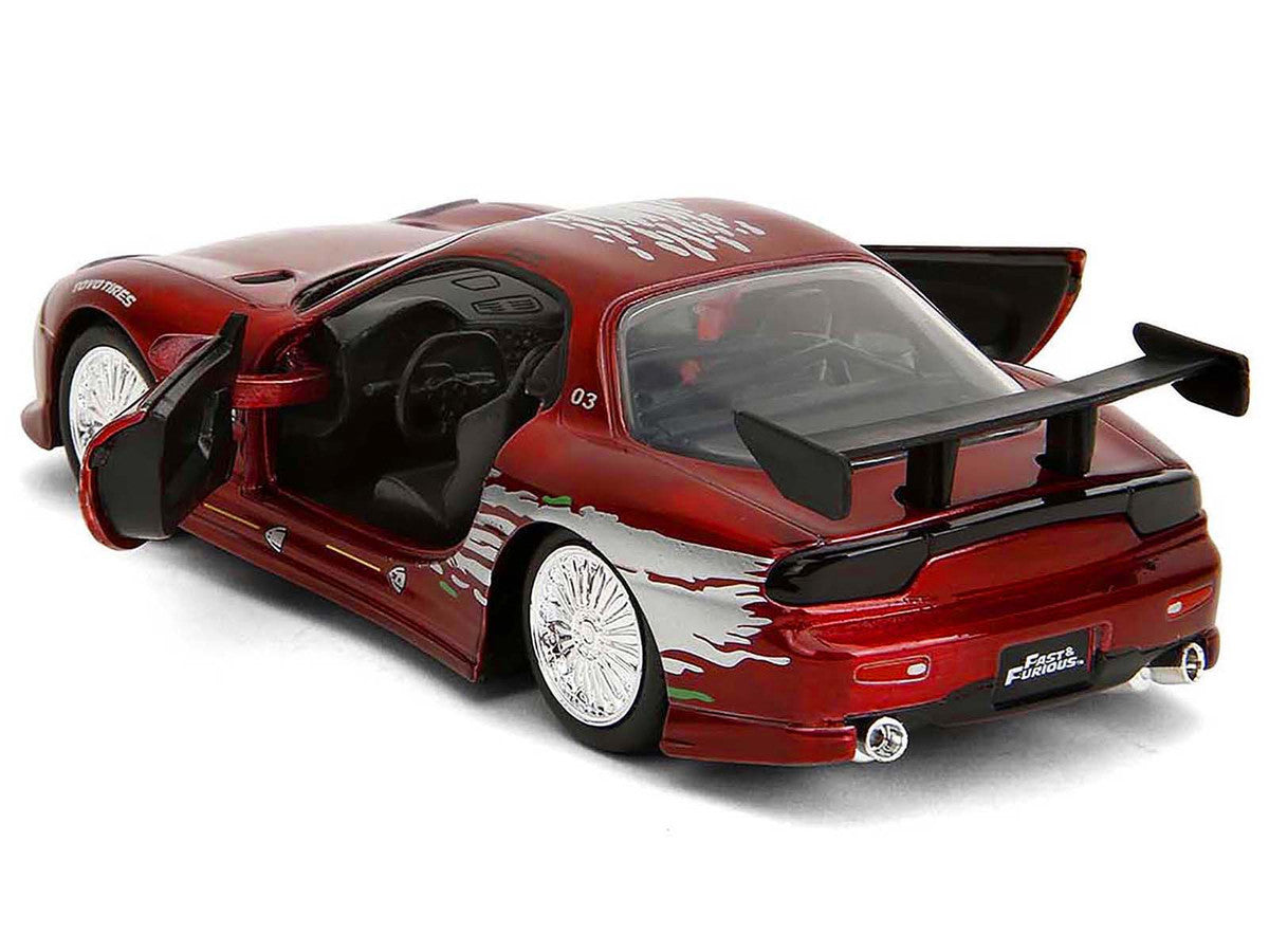 Dom's Mazda RX-7 Candy Red with Graphics "The Fast and the Furious" (2001) Movie "25 Years of Fast & Furious" Series 1/32 Diecast Model Car by Jada by Jada