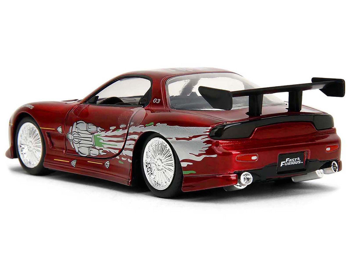 Dom's Mazda RX-7 Candy Red with Graphics "The Fast and the Furious" (2001) Movie "25 Years of Fast & Furious" Series 1/32 Diecast Model Car by Jada by Jada