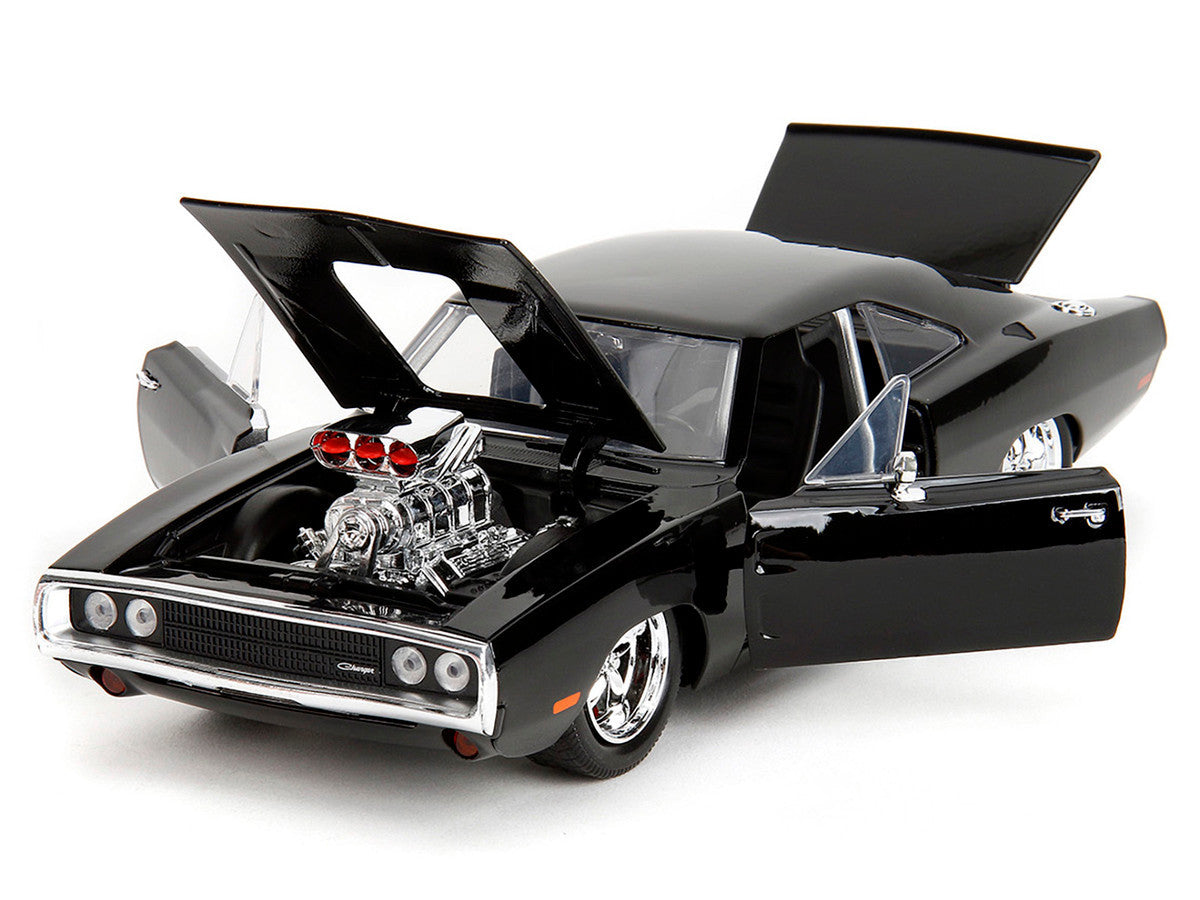 1970 Dodge Charger Black with Race Interior "The Fast and the Furious" (2001) Movie "25 Years of Fast & Furious" Series 1/24 Diecast Model Car by Jada by Jada