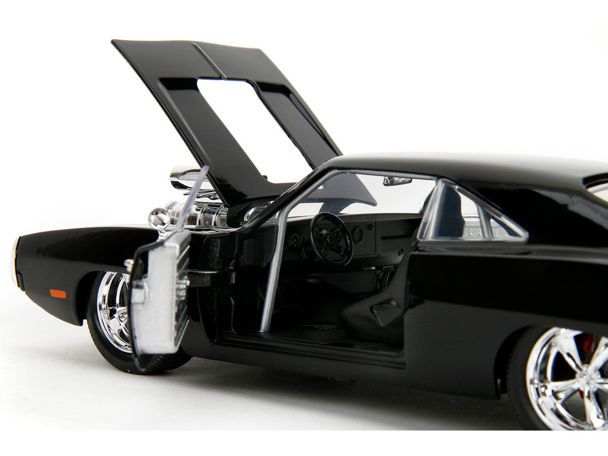 1970 Dodge Charger Black with Race Interior "The Fast and the Furious" (2001) Movie "25 Years of Fast & Furious" Series 1/24 Diecast Model Car by Jada by Jada