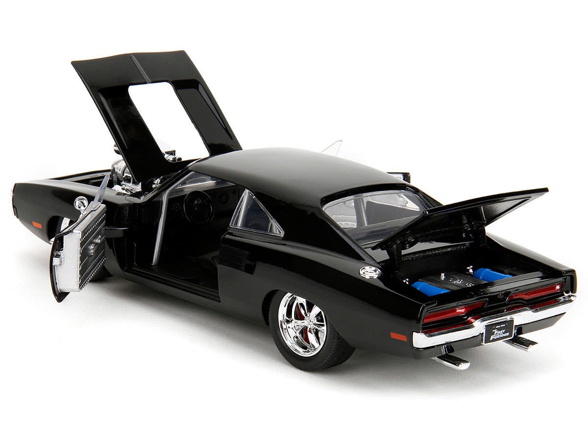 1970 Dodge Charger Black with Race Interior "The Fast and the Furious" (2001) Movie "25 Years of Fast & Furious" Series 1/24 Diecast Model Car by Jada by Jada