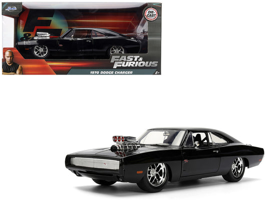 1970 Dodge Charger R/T Black "Furious 7" (2015) Movie "Fast & Furious" Series 1/24 Diecast Model Car by Jada by Jada