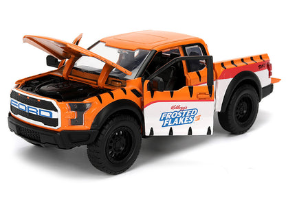 2017 Ford F-150 Raptor Pickup Truck "Frosted Flakes" Orange with Graphics and Tony the Tiger Diecast Figure "Hollywood Rides" Series 1/24 Diecast Model Car by Jada by Jada