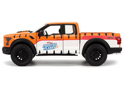 2017 Ford F-150 Raptor Pickup Truck "Frosted Flakes" Orange with Graphics and Tony the Tiger Diecast Figure "Hollywood Rides" Series 1/24 Diecast Model Car by Jada by Jada