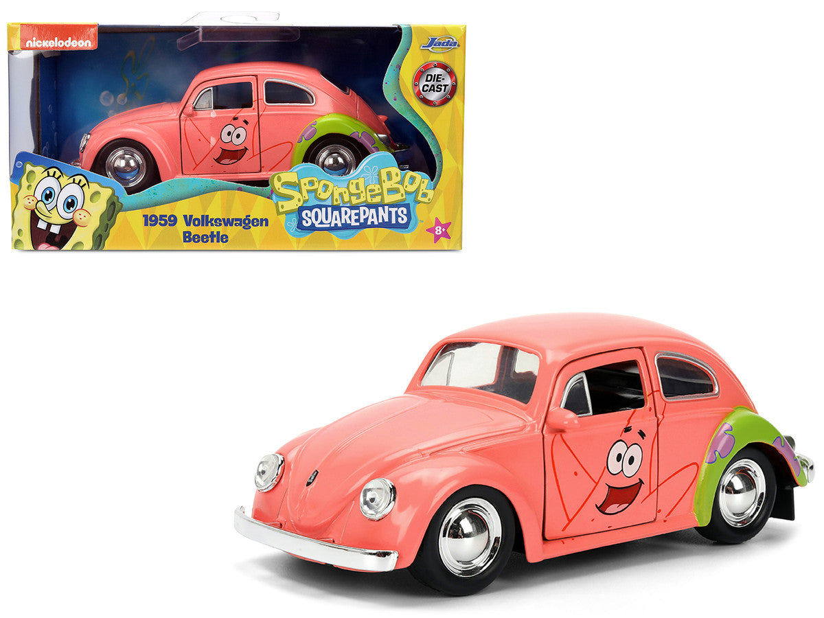 1959 Volkswagen Beetle "Patrick Star" Livery Pink "SpongeBob SquarePants" (1999-Current) TV Series "Hollywood Rides" Series 1/32 Diecast Model Car by Jada by Jada
