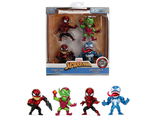 Set of 4 Diecast Figures "Spider-Man" "Metalfigs" Series Diecast Models by Jada by Jada