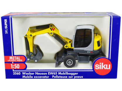 Wacker Neuson EW65 Mobile Excavator Yellow and Gray 1/50 Diecast Model by Siku by SIKU