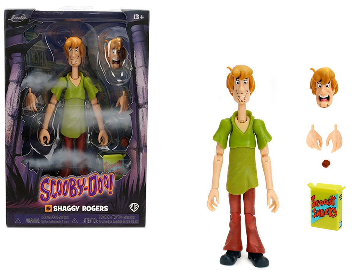 Shaggy Rogers 6.5" Moveable Figure with Accessories and Alternate Head and Hands "Scooby-Doo!" Franchise Model by Jada by Jada