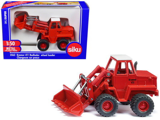 Kramer 411 Wheel Loader Red with White Top 1/50 Diecast Model by Siku by SIKU