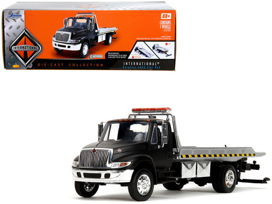 International DuraStar 4400 Flatbed Tow Truck Matt Black 1/24 Diecast Model Car by Jada by Jada