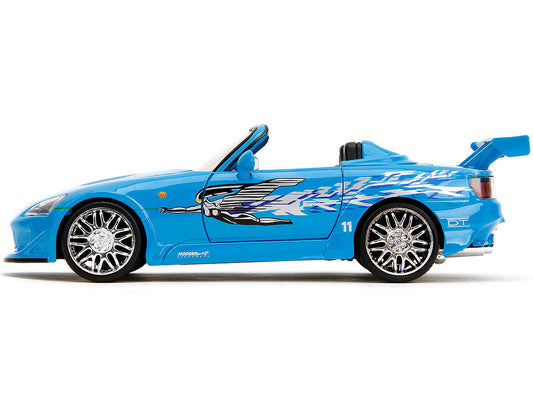 2001 Honda S2000 Convertible Blue with Graphics "Fast & Furious Remix" Series 1/24 Diecast Model Car by Jada by Jada