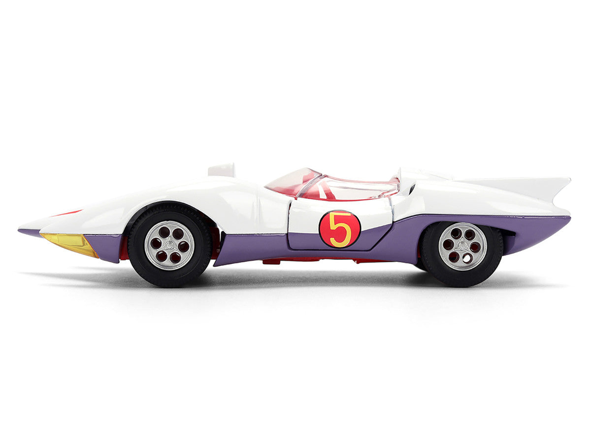 Mach 5 White with Red Stripes and Interior "Speed Racer" (1967) TV Series "Anime Hollywood Rides" Series 1/32 Diecast Model Car by Jada by Jada