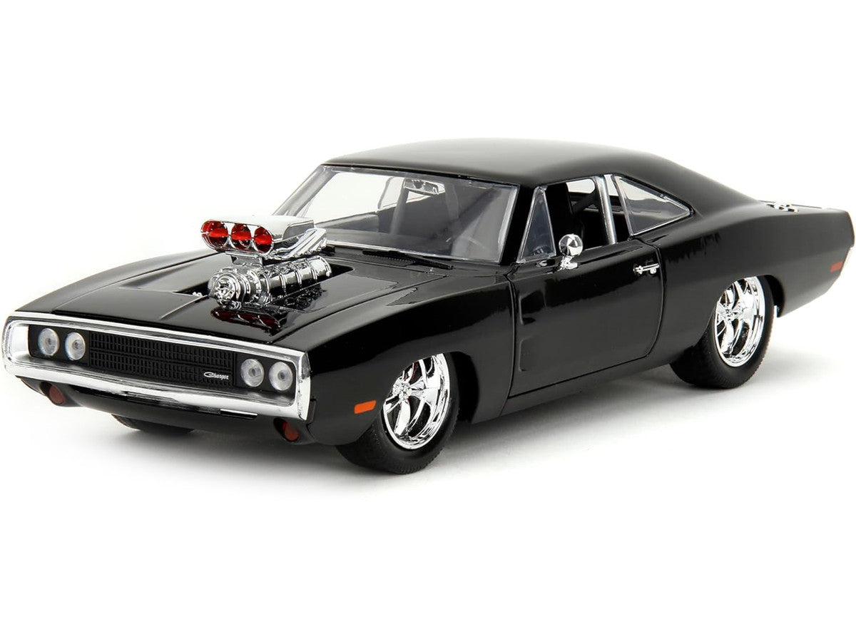 Dodge Charger R/T Black with Dom Diecast Figure "Fast & Furious" (2009) Movie "Hollywood Rides" Series 1/24 Diecast Model Car by Jada by Jada