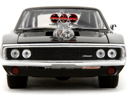 Dodge Charger R/T Black with Dom Diecast Figure "Fast & Furious" (2009) Movie "Hollywood Rides" Series 1/24 Diecast Model Car by Jada by Jada