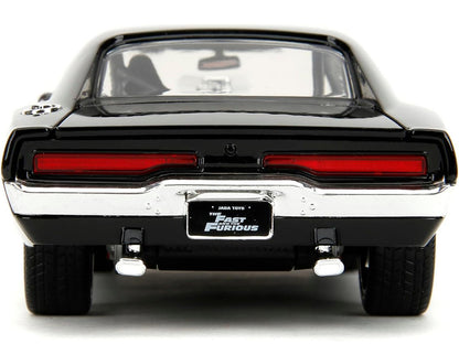 Dodge Charger R/T Black with Dom Diecast Figure "Fast & Furious" (2009) Movie "Hollywood Rides" Series 1/24 Diecast Model Car by Jada by Jada