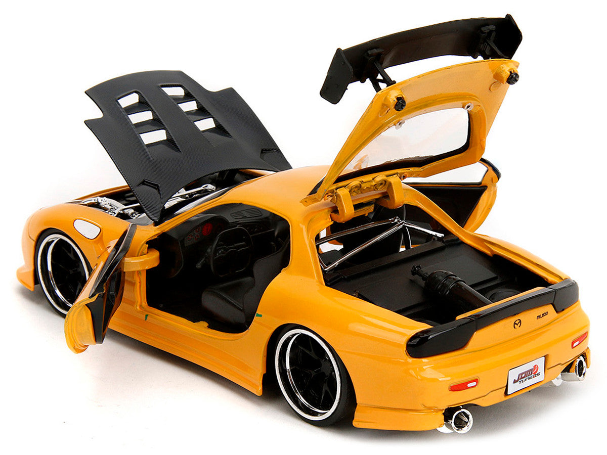 1993 Mazda RX-7 "HKS Power" Yellow with Carbon Hood "JDM Tuners" Series 1/24 Diecast Model Car by Jada by Jada