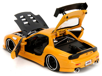 1993 Mazda RX-7 "HKS Power" Yellow with Carbon Hood "JDM Tuners" Series 1/24 Diecast Model Car by Jada by Jada