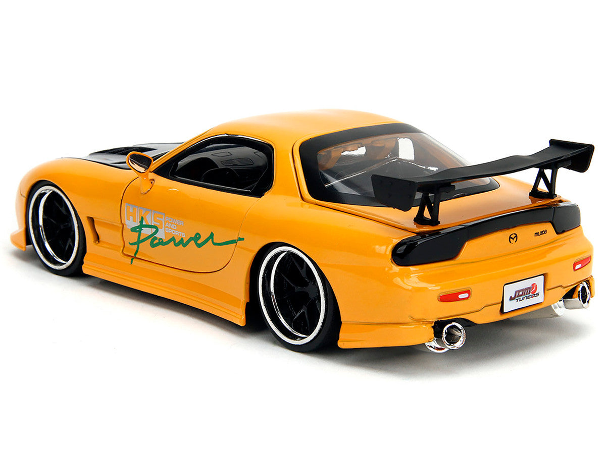 1993 Mazda RX-7 "HKS Power" Yellow with Carbon Hood "JDM Tuners" Series 1/24 Diecast Model Car by Jada by Jada