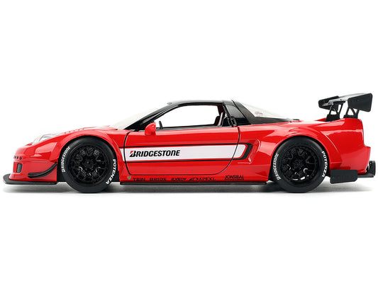 2002 Honda NSX-R RHD (Right Hand Drive) "Bridgestone" Red with Black Top and White Stripes "JDM Tuners" Series 1/24 Diecast Model Car by Jada by Jada