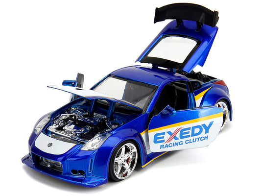 2003 Nissan 350Z "Exedy Racing Clutch" Candy Blue and White "JDM Tuners" Series 1/24 Diecast Model Car by Jada by Jada