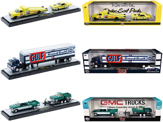 Auto Haulers Set of 3 Trucks Release 88 Limited Edition to 9600 pieces Worldwide 1/64 Diecast Models by M2 Machines by M2