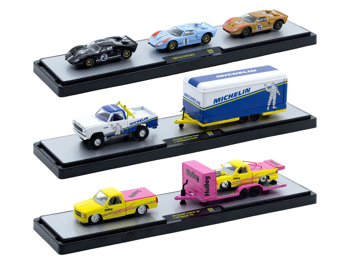 Auto Haulers Set of 3 Trucks Release 98 Limited Edition to 9400 pieces Worldwide 1/64 Diecast Model by M2 Machines by M2