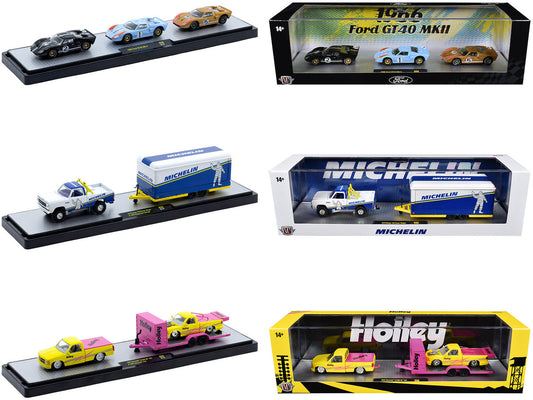 Auto Haulers Set of 3 Trucks Release 98 Limited Edition to 9400 pieces Worldwide 1/64 Diecast Model by M2 Machines by M2