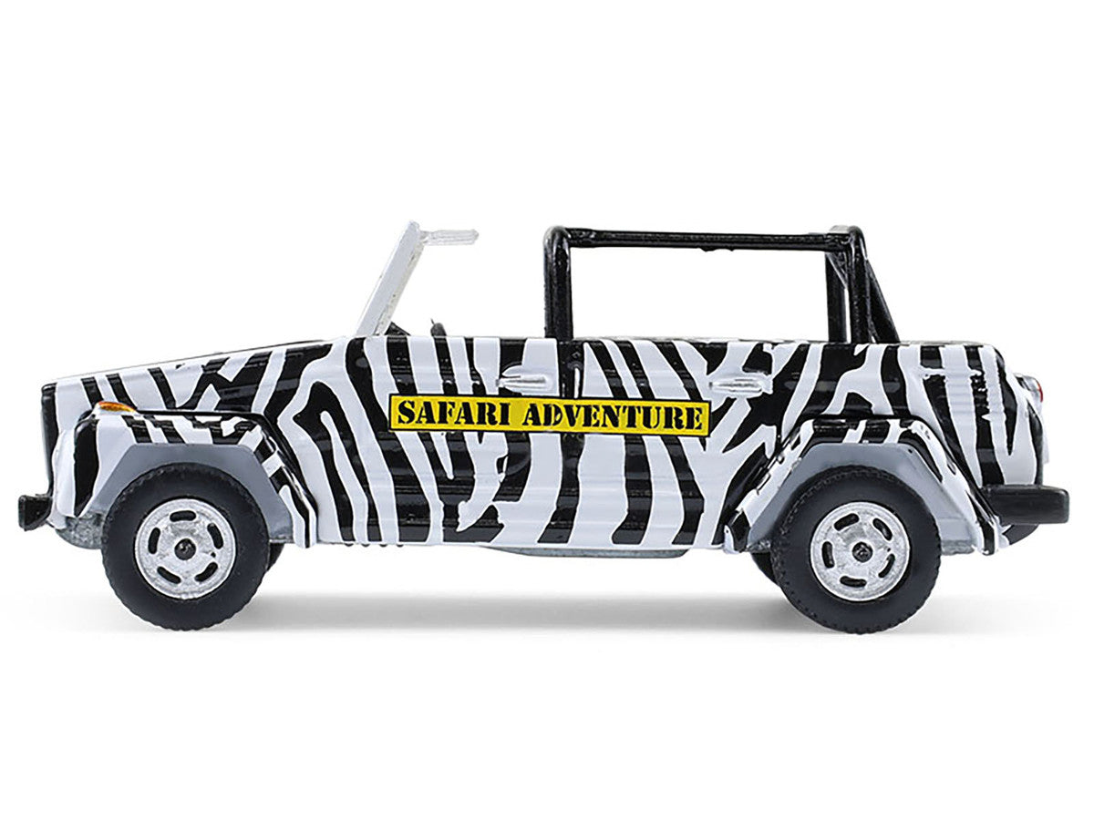 1974 Volkswagen Thing (Type 181) "Safari Adventure" Black and White Zebra Stripes "Club Vee-Dub" Series 21 1/64 Diecast Model Car by Greenlight by Greenlight