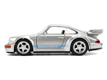 Porsche 911 Carrera RS 3.8 "Mirage" Silver Metallic with Blue Stripes "Transformers: Rise of the Beasts" (2023) Movie "Hollywood Rides" 1/32 Diecast Model Car by Jada by Jada
