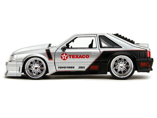 1989 Ford Mustang GT "Texaco" Silver Metallic and Matt Black "Bigtime Muscle" Series 1/24 Diecast Model Car by Jada by Jada